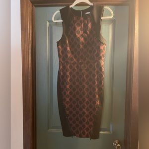Rachel Roy burgundy and black midi dress